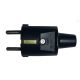 GAO csatlakozó dugó,lengő,2P+F(PVC) középső kivezetésű fekete 0136H - elektrobagoly.hu