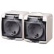 GAO Aquastar 2P+F csapófedeles aljzat,2-es,átlátszó IP44 22121 - elektrobagoly.hu