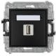 MINI USB aljzat kerettel, matt fekete 4153H