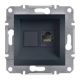 Schneider Electric ASFORA 1xRJ45 Cat6 UTP dugaszolóaljzat,antracit, keret nélkül EPH4700171 - elektrobagoly.hu