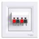 Schneider Electric ASFORA Hangszóró csatlakozó, dupla, fehér, kerettel EPH5700121 - elektrobagoly.hu