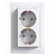 Schneider Electric ASFORA 2x2P+F dugaljzat,csavar kerettel, fehér EPH9900121 - elektrobagoly.hu