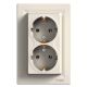 Schneider Electric ASFORA 2x2P+F dugaljzat,csavar kerettel, bézs EPH9900123 - elektrobagoly.hu