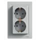 Schneider Electric ASFORA 2x2P+F dugaljzat,csavar alumínium, kerettel EPH9900161 - elektrobagoly.hu