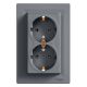 Schneider Electric ASFORA 2x2P+F dugaljzat,csavar acél, kerettel EPH9900162 - elektrobagoly.hu