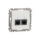 SEDNA 2xRJ45 Cat5e UTP dugaszolóaljzat,f ehér, SDD111452