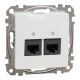 ÚJ SEDNA 2xRJ45 Cat6 UTP aljzat, fehér SDD111462
