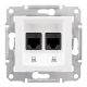 Schneider Electric SEDNA 2xRJ45 Cat6 STP dugaszolóaljzat,fehér SDN5000121 - elektrobagoly.hu