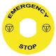 ZBY8330  XB5/XB4-hoz vészgombhoz . EMERGENCY STOP felirat ZBY8330
