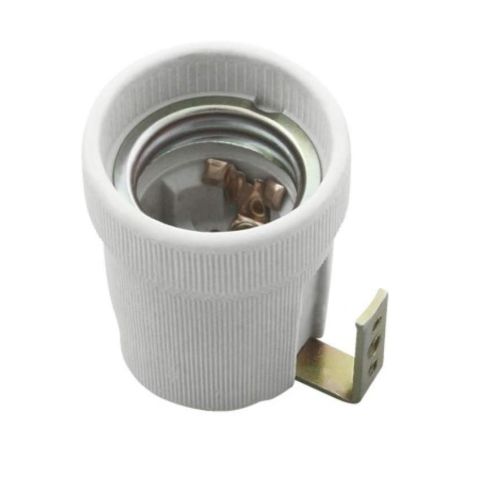 Foglalat E27, porcelán, F519 rögzítő füllel, 0712H