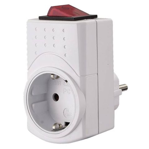 GAO Földelt köztes dugalj, kapcsolóval;  0790H - elektrobagoly.hu