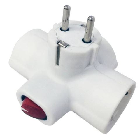 GAO T elosztó,2P+F, 3-as, 2P vil.kapcs-al ,f 0794H - elektrobagoly.hu