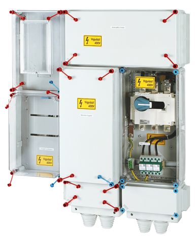 HÁFM300T-U Fogyasztásmérő szekrény áramváltós méréshez 300 A-ig, 900x1175x255