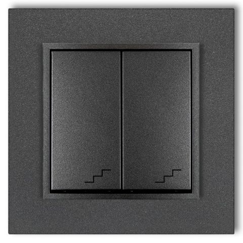 MINI dupla váltókapcsoló kerettel, metál grafit 4119H