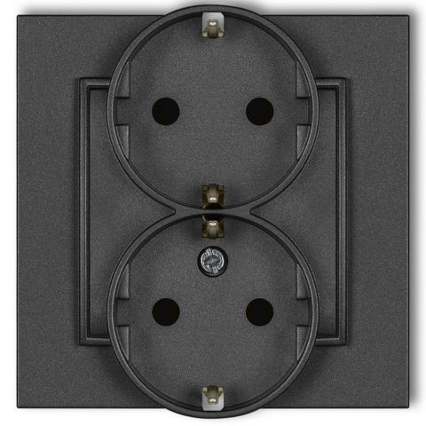 MINI dupla dugalj kerettel, metál grafit  4122H