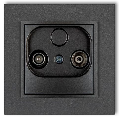 MINI TV aljzat (átmenő 9dB) kerettel, metál grafit 4124H