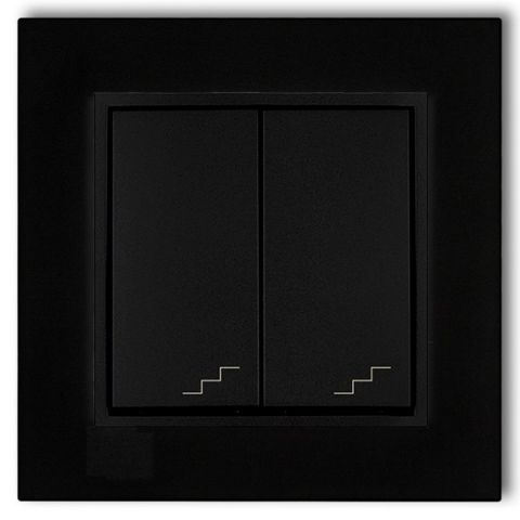 MINI dupla váltókapcsoló kerettel, matt fekete 4133H