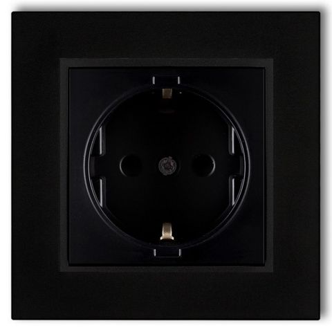 MINI egyes dugalj kerettel, matt fekete 4135H