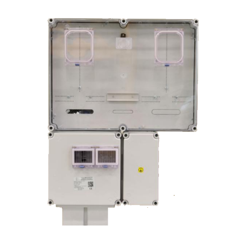 PVT 6075 Á-V Fm-K-U Egy felhasználási helyes M63.80A és V32A mérés földkábeles, kivitelben, PVT 1530 FF fő földelő sínnel