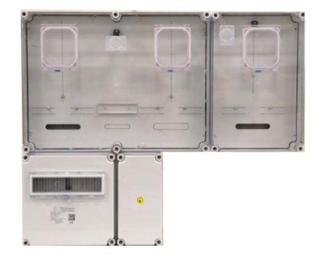 PVT 7590 Á-V-H Fm-SZ-U Egy felhasználási helyes M63.80A, V32A és H63.80A mérés, szabadvezetékes, felületre szerelt kivitelben, PVT 1530 FF fő földelő sínnel