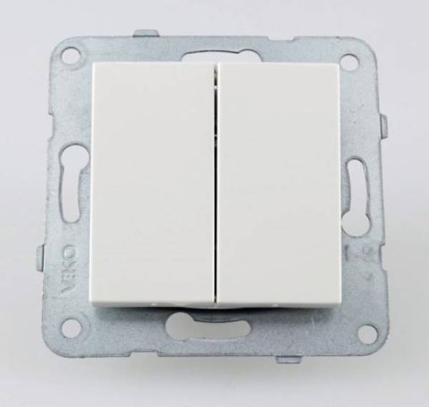 GAO OPAL dupla váltókapcsoló  keret nélkül fehér  8704H - elektrobagoly.hu