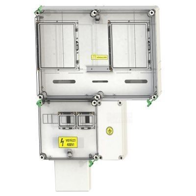 PVT 6075 Á-V Fm-K 1/3F mérőszekrény 1xM80+1xV32 földkábeles csatlakozásra