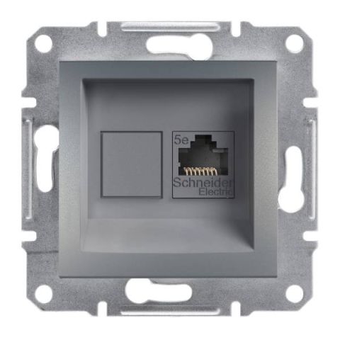 Schneider Electric ASFORA 1xRJ45 Cat5e UTP dugaszolóaljzat,acél keret nélkül EPH4300162 - elektrobagoly.hu