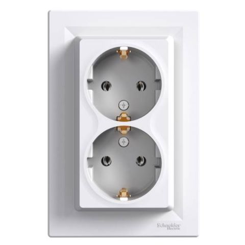 Schneider Electric ASFORA 2x2P+F dugaljzat,csavar kerettel, fehér EPH9900121 - elektrobagoly.hu