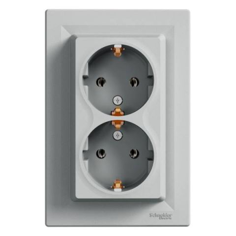 Schneider Electric ASFORA 2x2P+F dugaljzat,csavar alumínium, kerettel EPH9900161 - elektrobagoly.hu