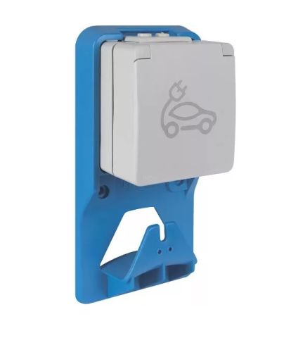 EFAPEL EV-töltő aljzat,2P+F,16A csapófedéllel, falon kívüli,IP65 kábeltartóval