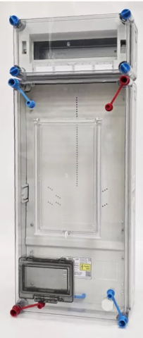 HB3012-U1  1 és 3F egy mérőhelyes fogyasztmásmérő szekrény mindennapszaki       és előrefizetős méréshez 63 A-ig. 750x300mm, IP65                           fogyasztói főleosztóval, HENSEL