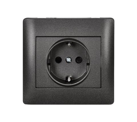 Elmark RHYME schuko típusú aljzat metál-grafit - elektrobagoly.hu