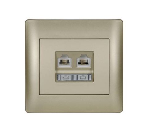 Elmark RHYME számítógép aljzat- RJ45 -dupla metál-pezsgő - elektrobagoly.hu