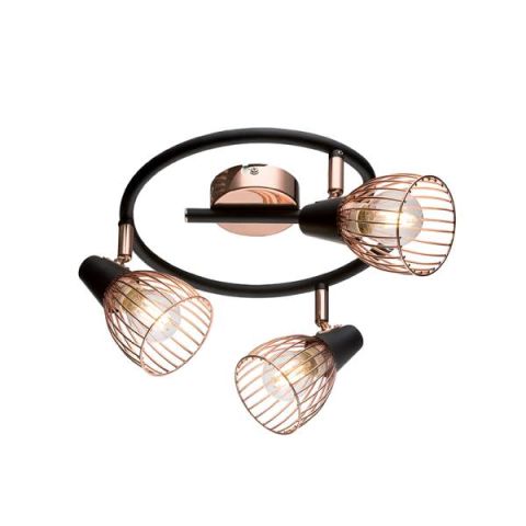 Elmark AMBIX szpot 3XE14 fekete/ réz 955AMBIX3 - elektrobagoly.hu