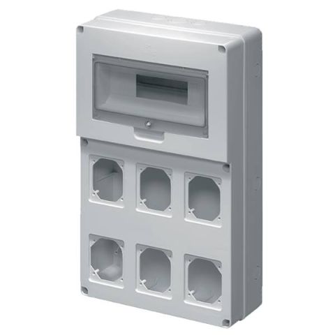 Elmark Ipari csatlakozótábla 6aljzat részére,12MOD 53EC69025 - elektrobagoly.hu