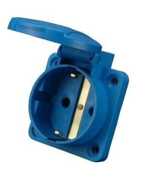 Beépíthető schuko típusú 2P+F alj, csapfedéllel, 16A,IP54-es védettséggel - elektrobagoly.hu