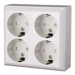 GAO BUSINESS LINE  4-es dugaszolóaljzat,falon kív.fehér  0313H - elektrobagoly.hu