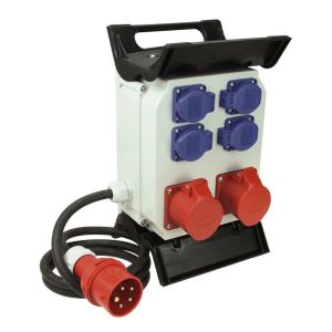 CEE építkezési elosztó 2x400V 16A és 4x250V 16A IP44 1.5m H07RN-F 5x2.5, 0512592555
