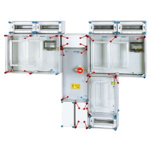 1/3F csoportos mérőhely 2x(M63A+V32A/H63A)+M63A f.kábel +tűz.kapc +2x12M 5M 2   HCS422+1+MF Hensel