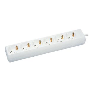 GAO Elosztó 6-os, 3m, 3x1.5fehér  250V, 10AIP2 12388 - elektrobagoly.hu