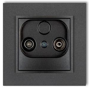 MINI TV aljzat (vég 2dB) kerettel, metál grafit 4123H