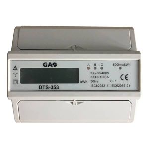 GAO Fogyasztásmérő,3fázisú, direkt megtáplálású 100A, 7modulos, digitális, DTS353, 5257H - elektrobagoly.hu
