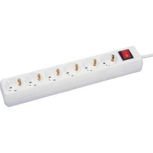 GAO Elosztó 6-os kapcsolóval, 1.4m, 3x1.0fehér  6617H - elektrobagoly.hu