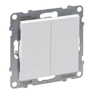 721108 Legrand Suno kettős váltókapcsoló (106+6)10AX, fehér                                           