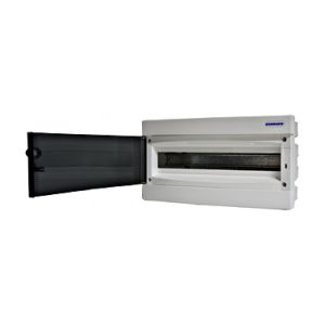 SchrackBK 18modul (1x18P) süllyesztett műanyag kiselosztó füstszínű ajtóval, IP40, BK080004