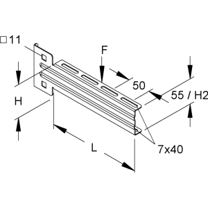 Niedax KTUM300 tartókonz73x305mm.1,2kN