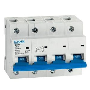 Elmark C100M 10KA 4P 100A D kismegszakító. - elektrobagoly.hu