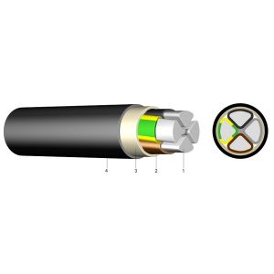 EAYY-J 5x25mm2 0,6/1kV-os alumínium földkábel