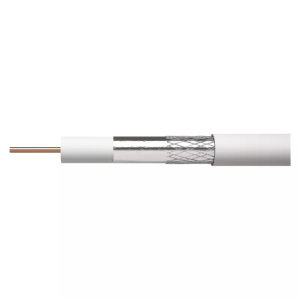 Koaxiális kábel, RG6, 75ohm, fehér,  CB130, 100m-es kiszerelés