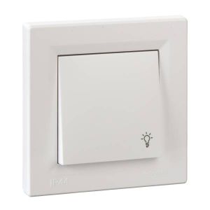 Schneider Electric ASFORA Egypólusú nyomó, lámpajel - IP44, kerettel EPH0900221 - elektrobagoly.hu
